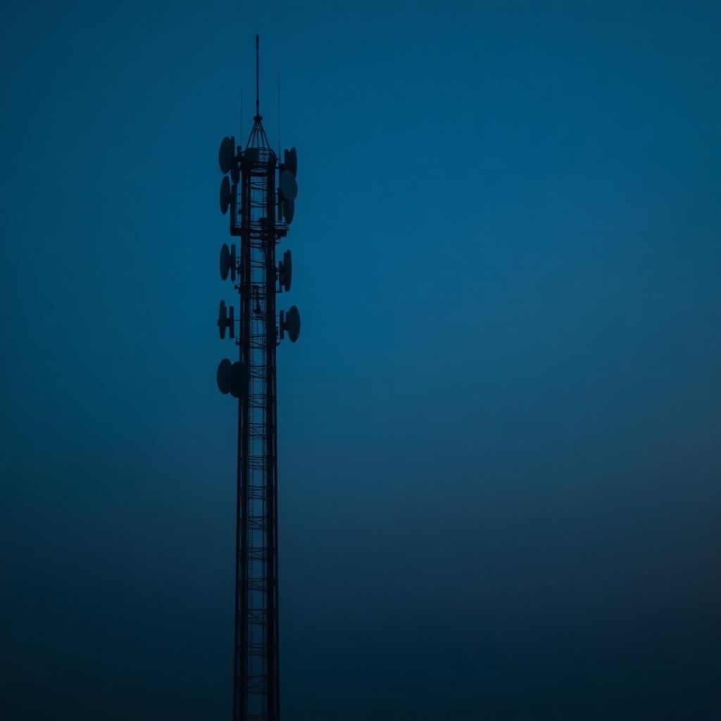 Torre de telecomunicaciones al atardecer